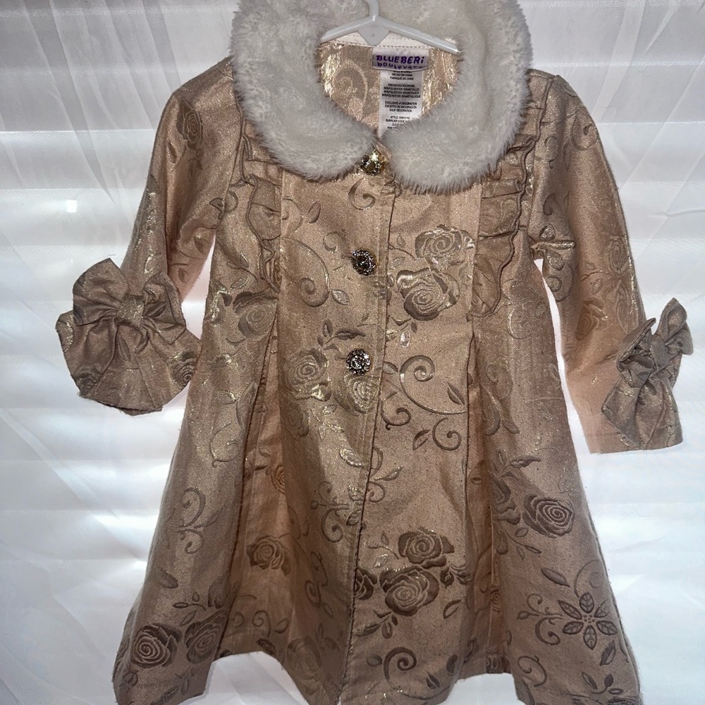 Blueberi Boulevard Shimmering Floral Kids Dress
